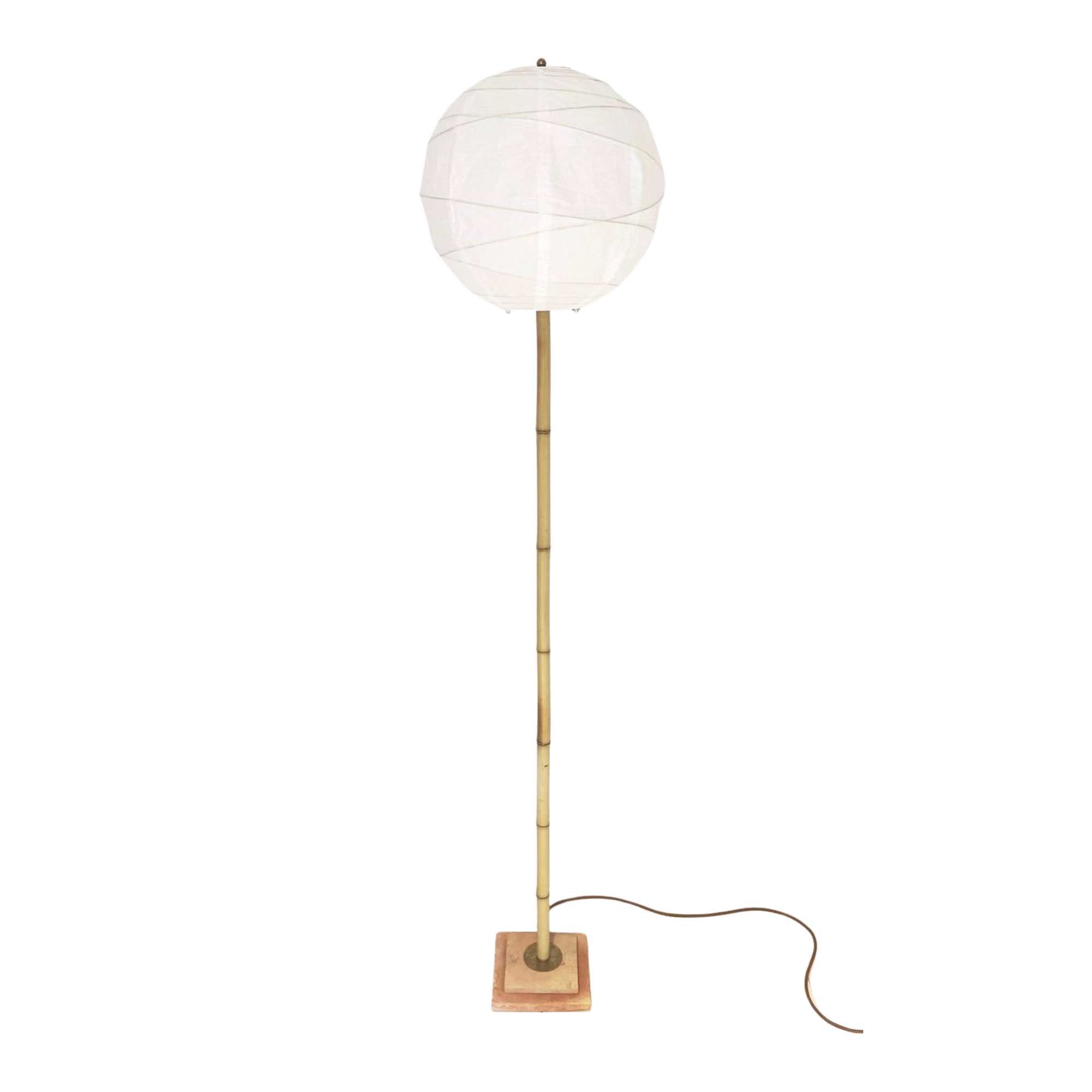 Bamboo and Terracotta Lollipop Floor Lamp