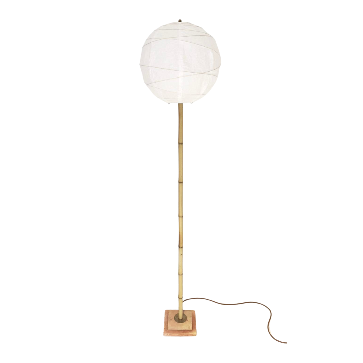 Bamboo and Terracotta Lollipop Floor Lamp