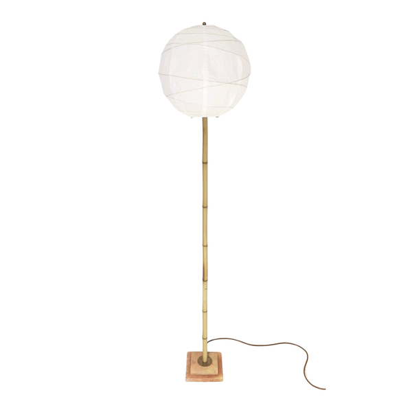 Bamboo and Terracotta Lollipop Floor Lamp