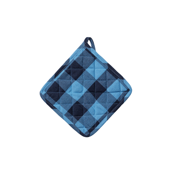 Pot Holder Checked Blue