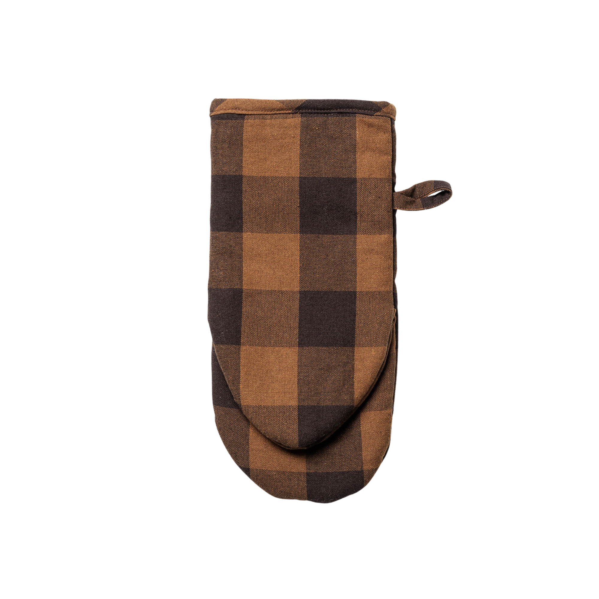 Oven Mit Checked Briwn