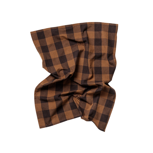 Tea Towel Checked Brown