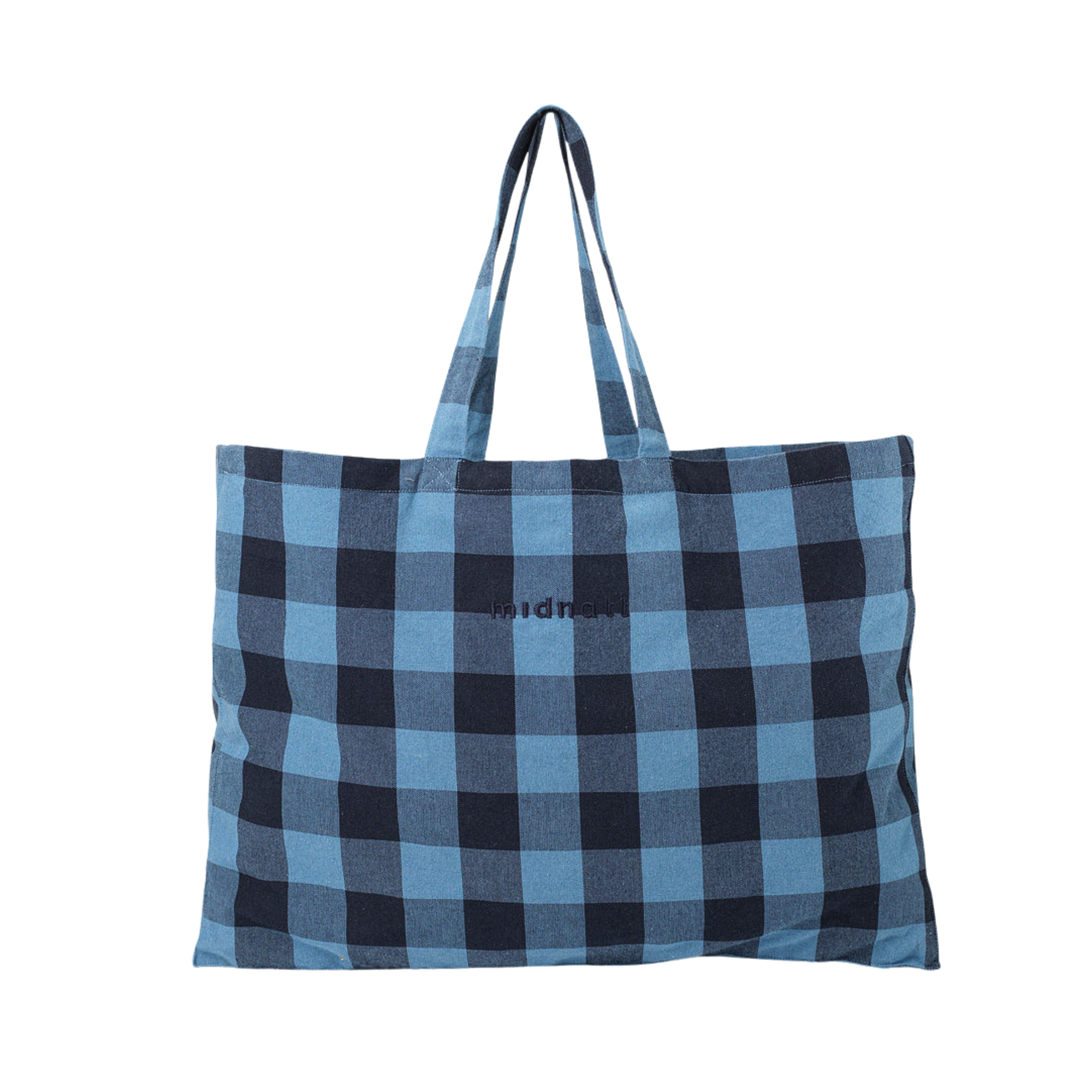 Tote Bag Checked Blue