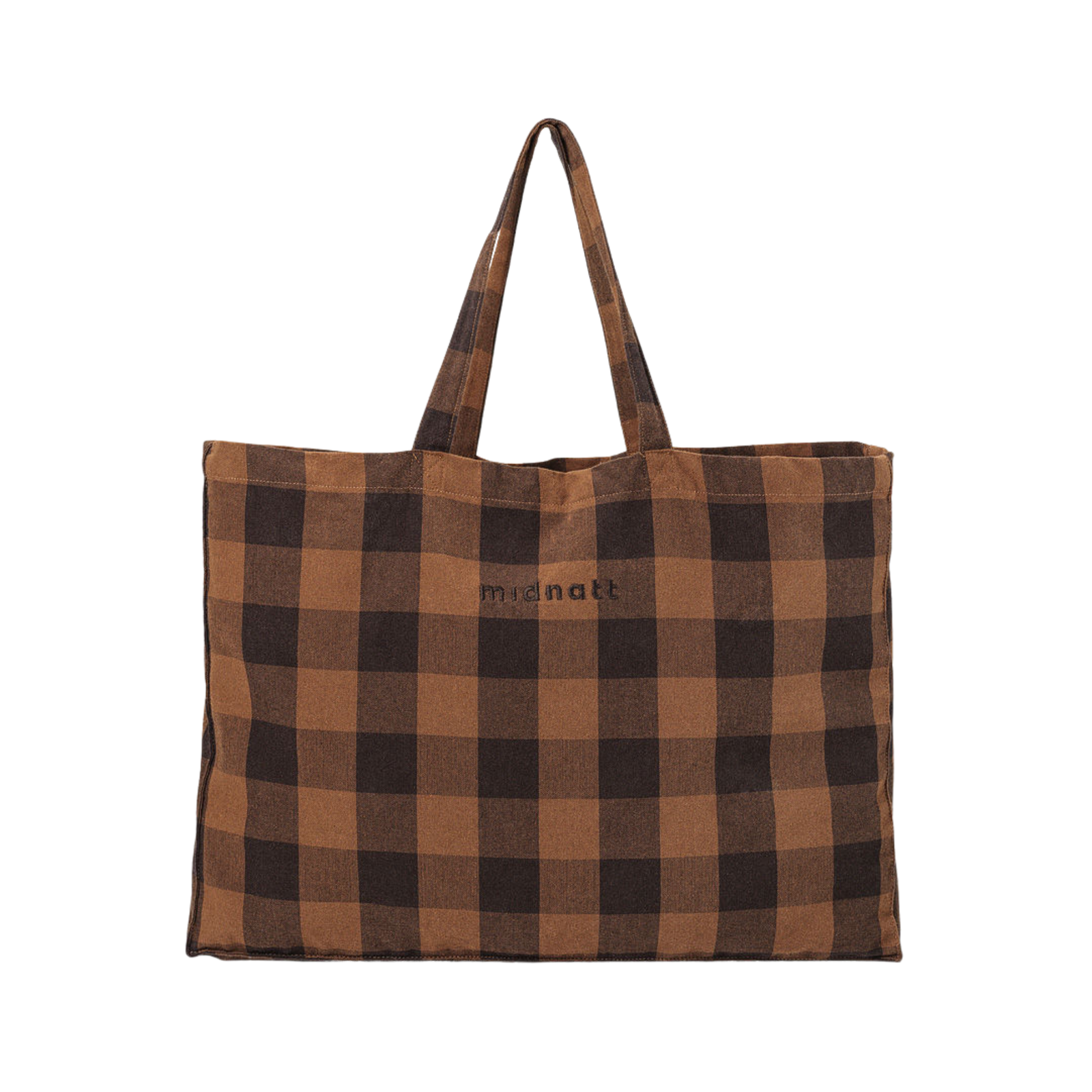 Tote Bag Checked Brown