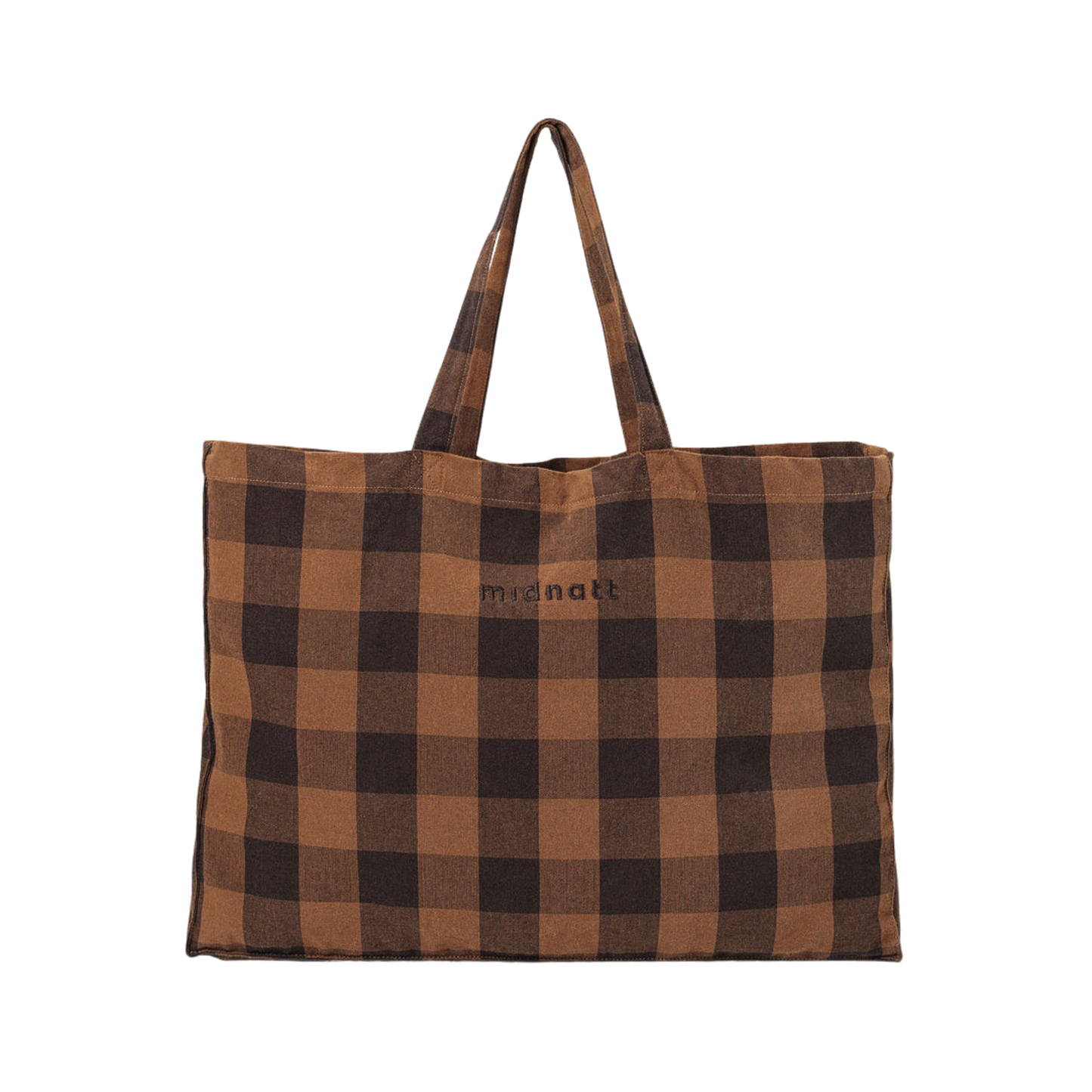 Tote Bag Checked Brown