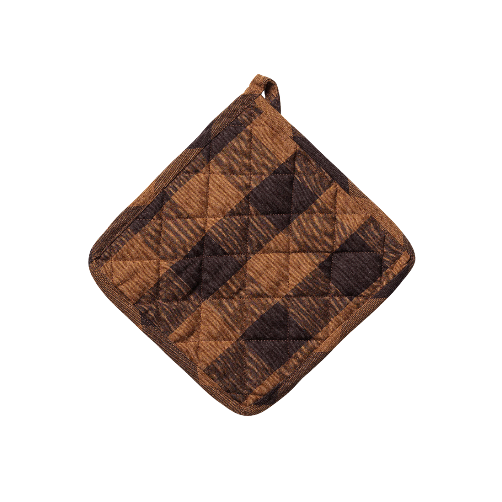 Pot Holder Checked Brown