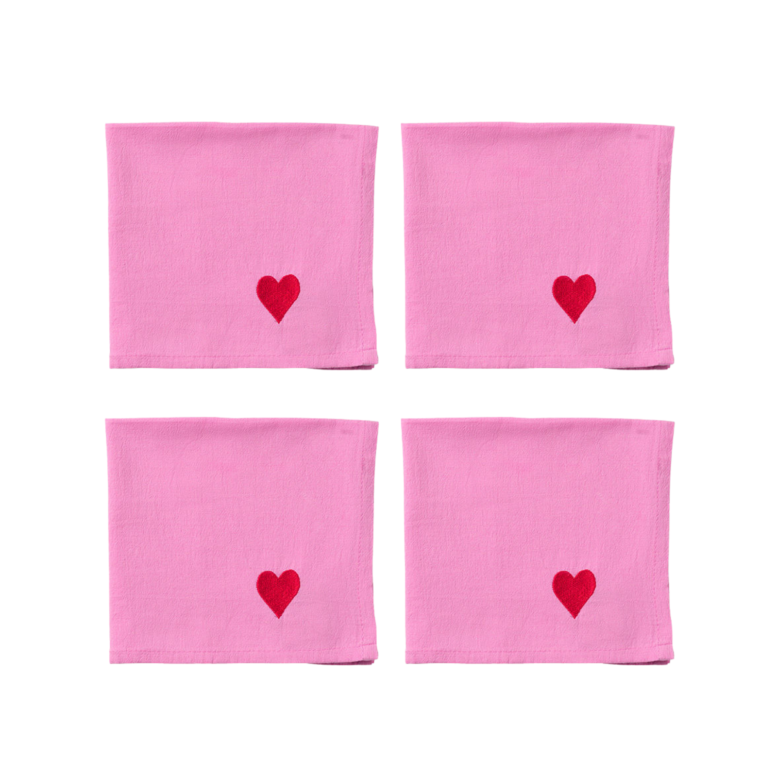 Napkin 4 pcs Pink Hearts