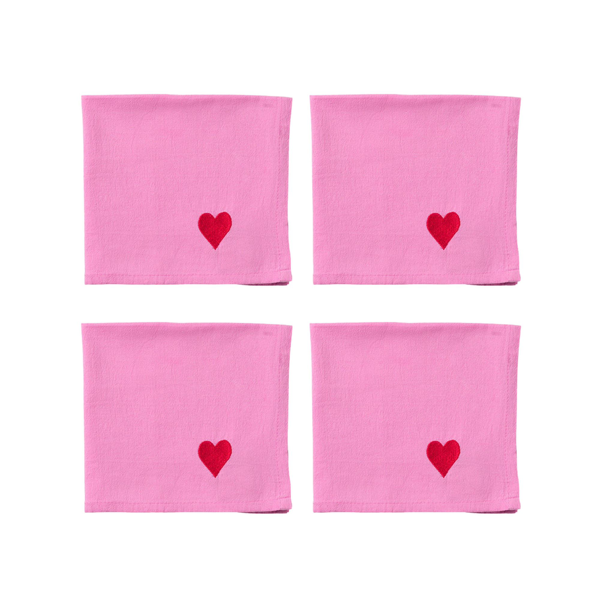 Napkin 4 pcs Pink Hearts