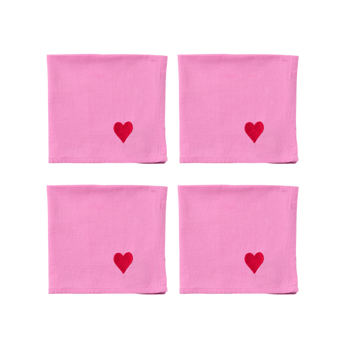 Napkin 4 pcs Pink Hearts