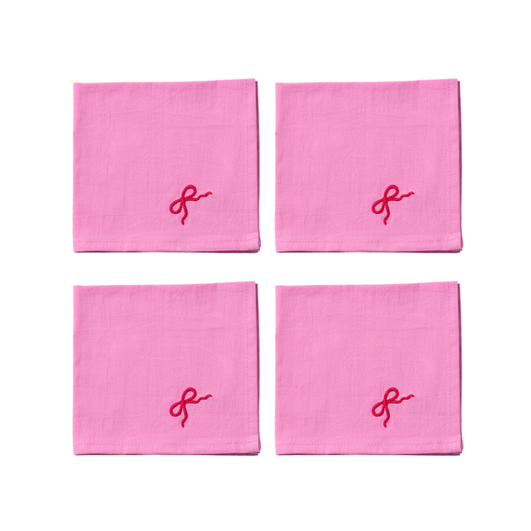 Napkin 4 pcs Pink Bow
