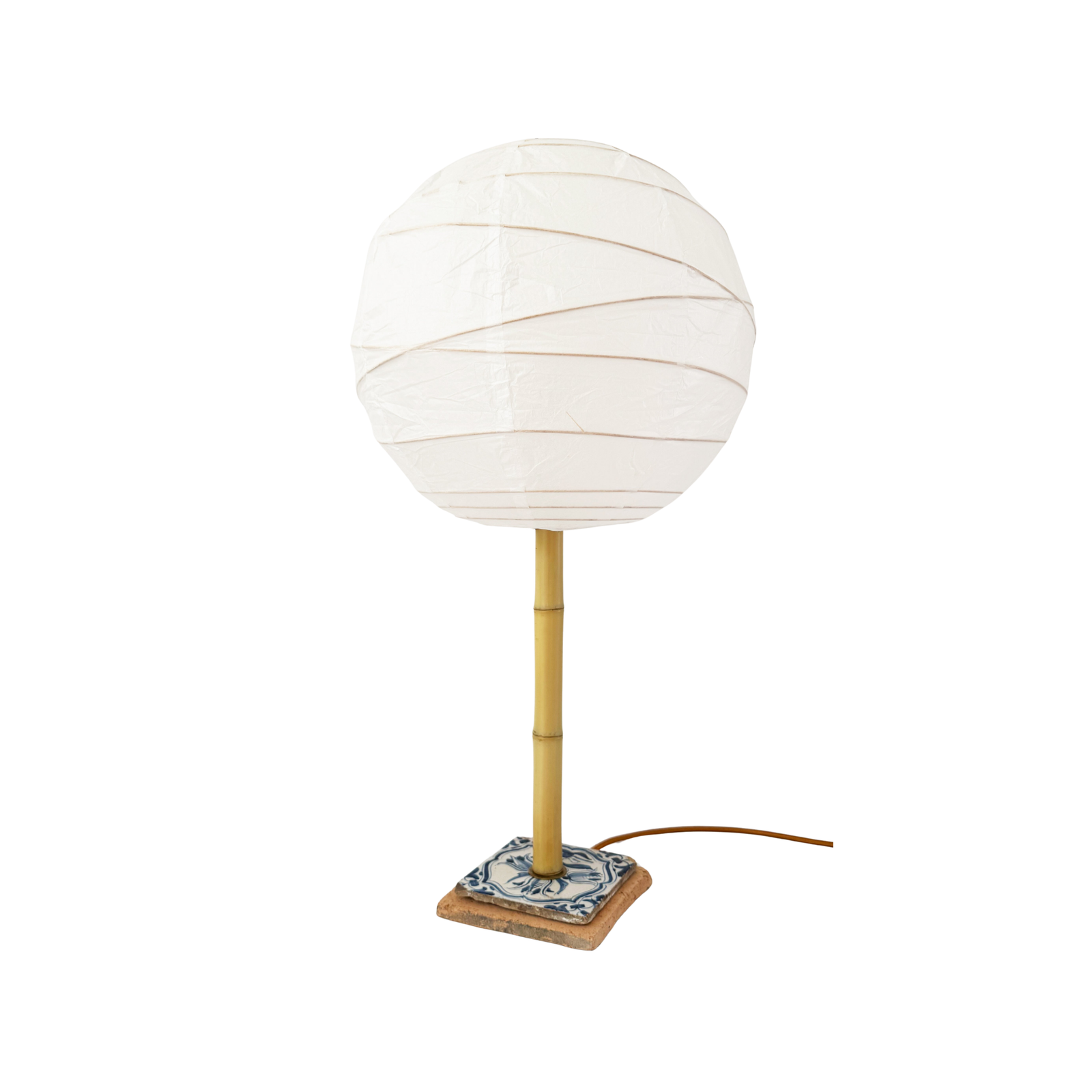 Delft and Bamboo Table Lamp