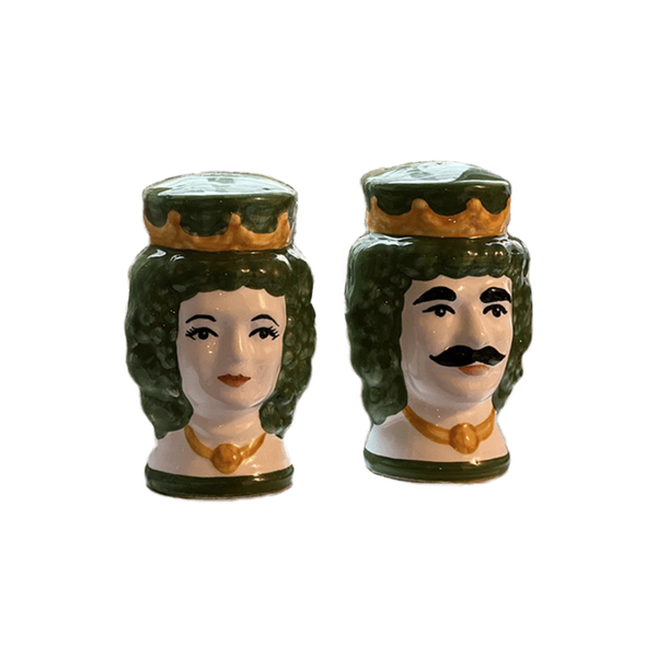 Green Sicilian Salt & Pepper Shakers