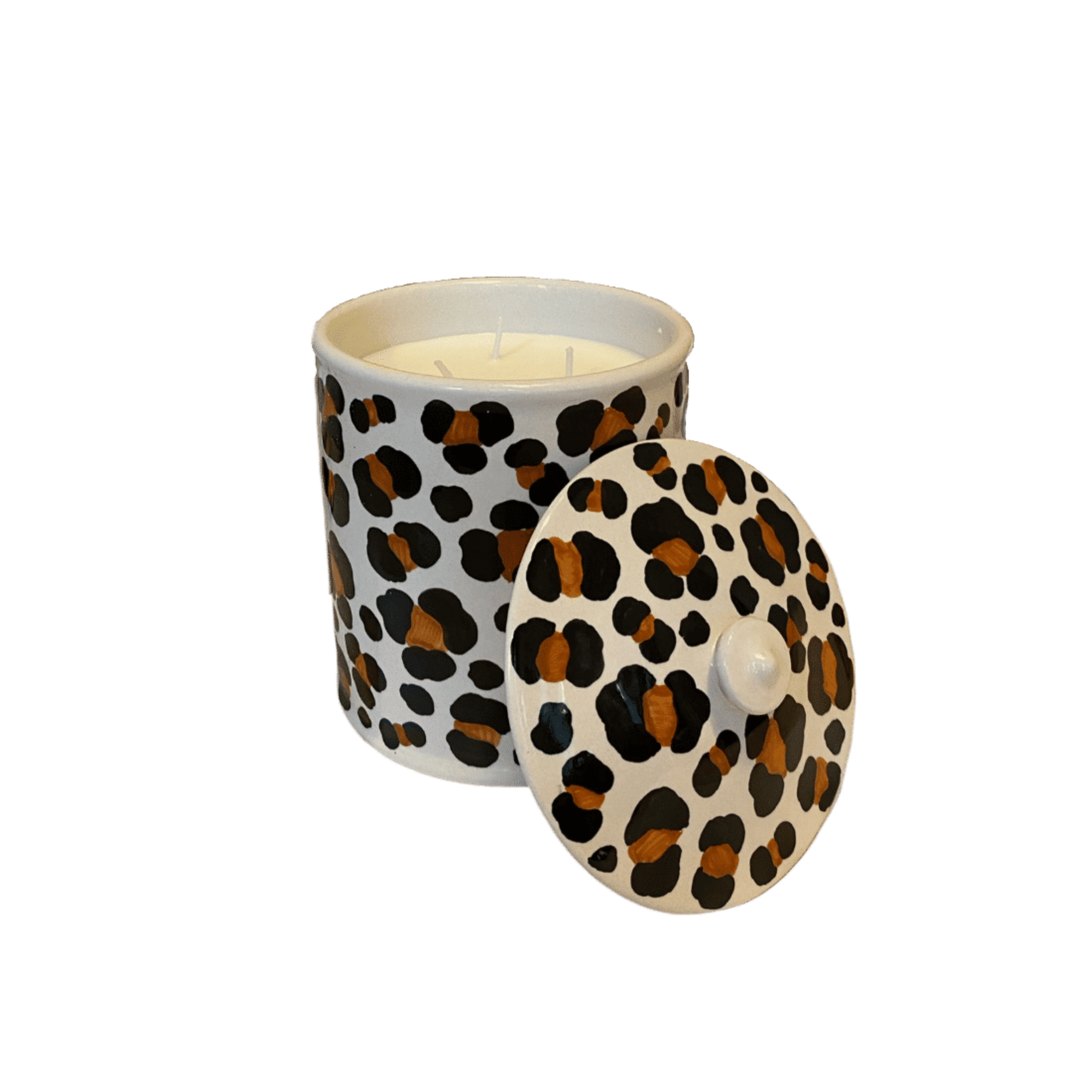 Large Leopard Candle
