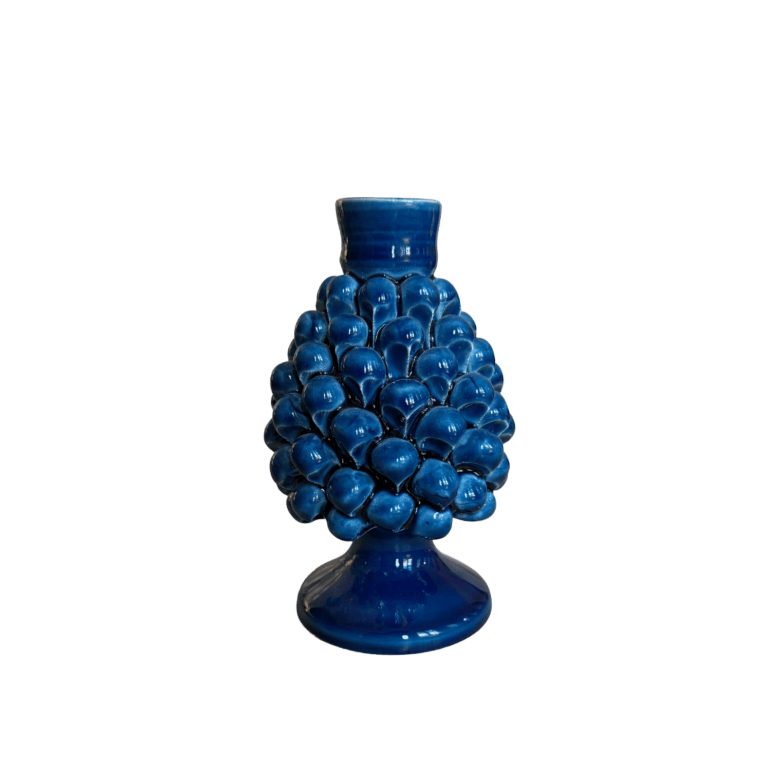 Blue Pinecone Candlestick, Small