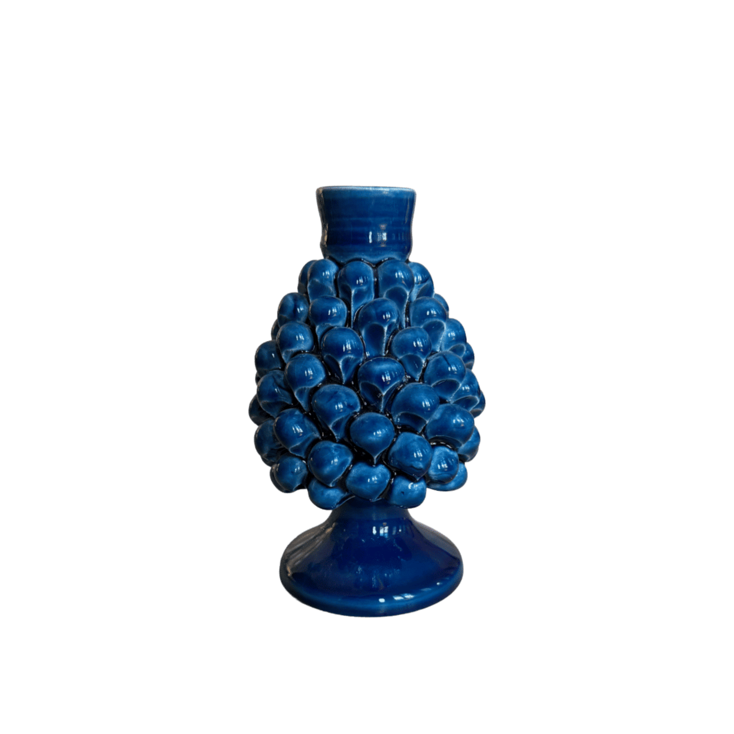Blue Pinecone Candlestick, Small