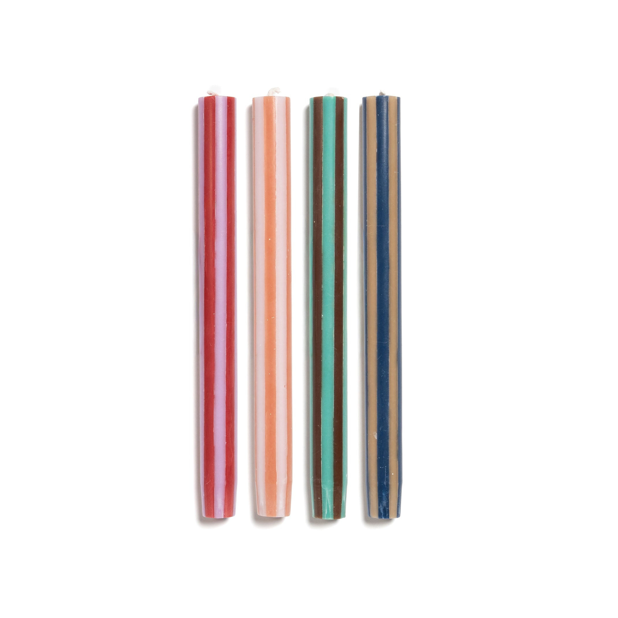 Stripe Dinner Candles - Mixed Set: Colours Contrast 4