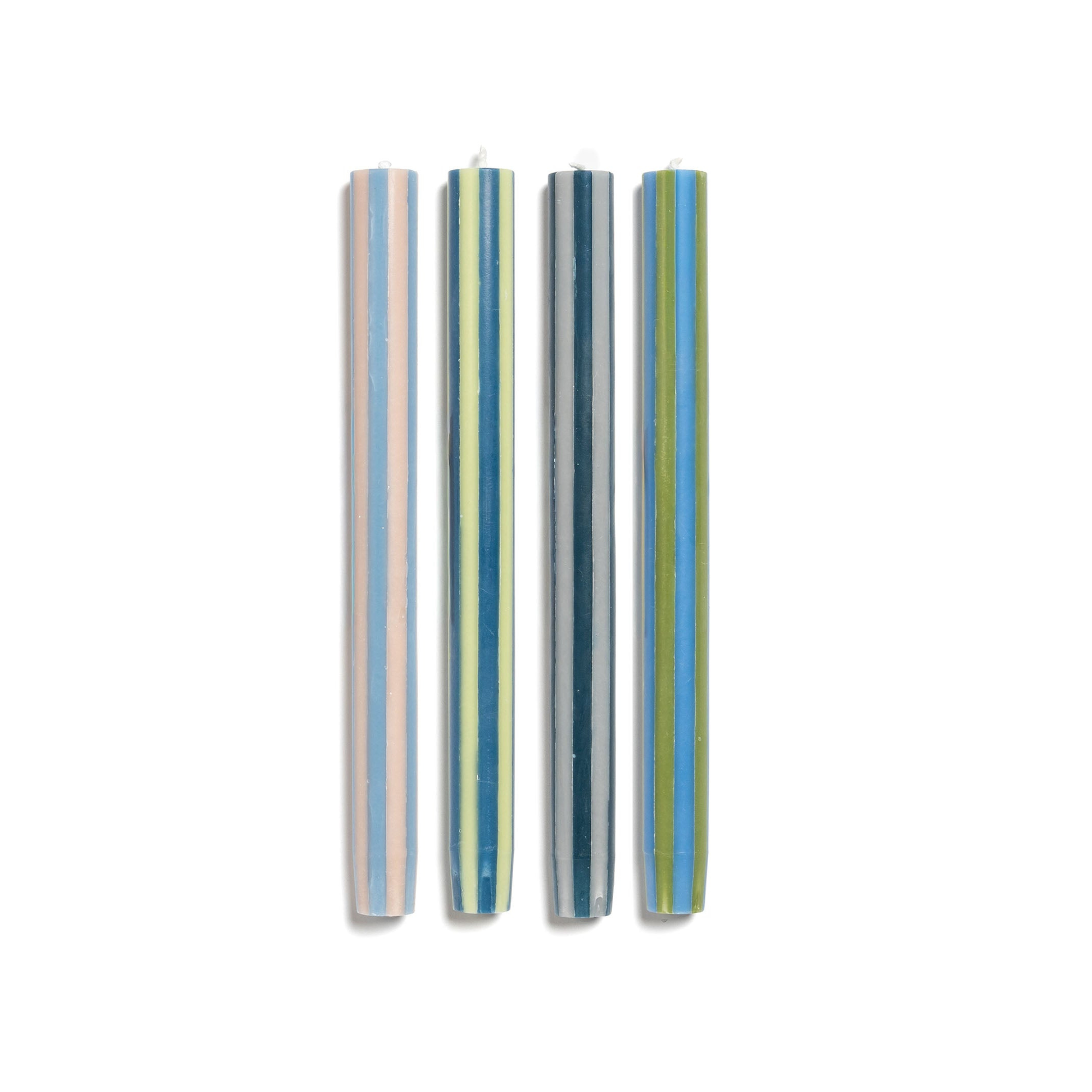 Stripe Dinner Candles - Mixed Set: Colours Contrast 3