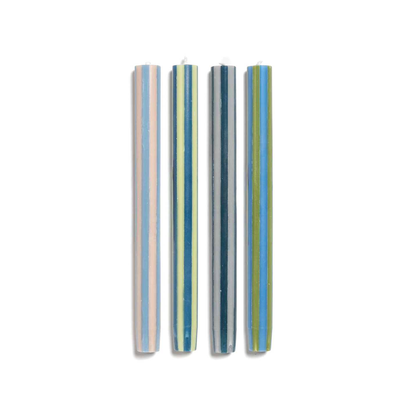 Stripe Dinner Candles - Mixed Set: Colours Contrast 3