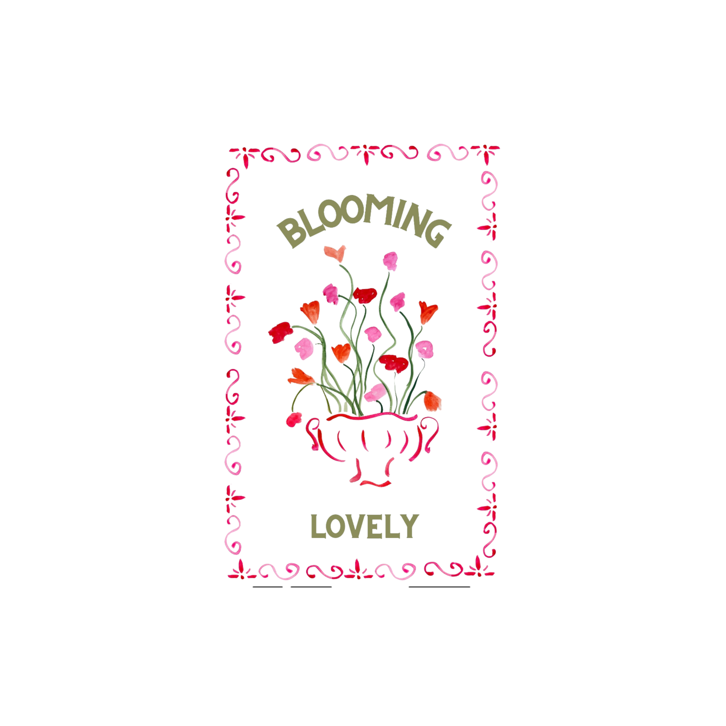 Blooming Lovely - Flowers Linen Teatowel