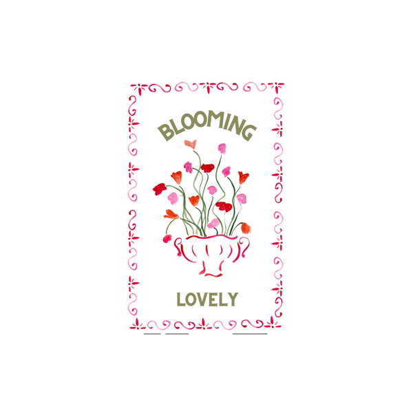 Blooming Lovely - Flowers Linen Teatowel