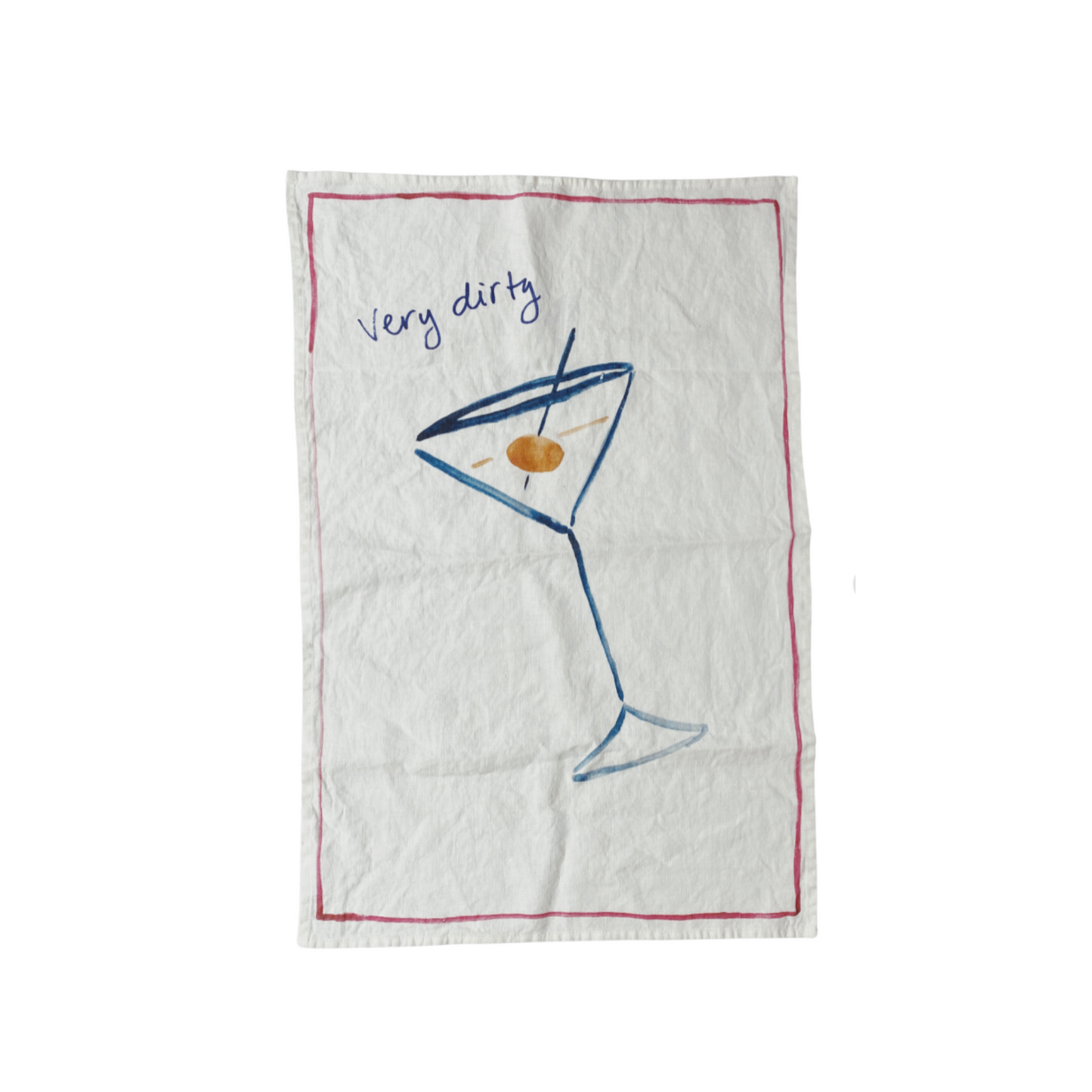 Very Dirty Martini Linen Teatowel