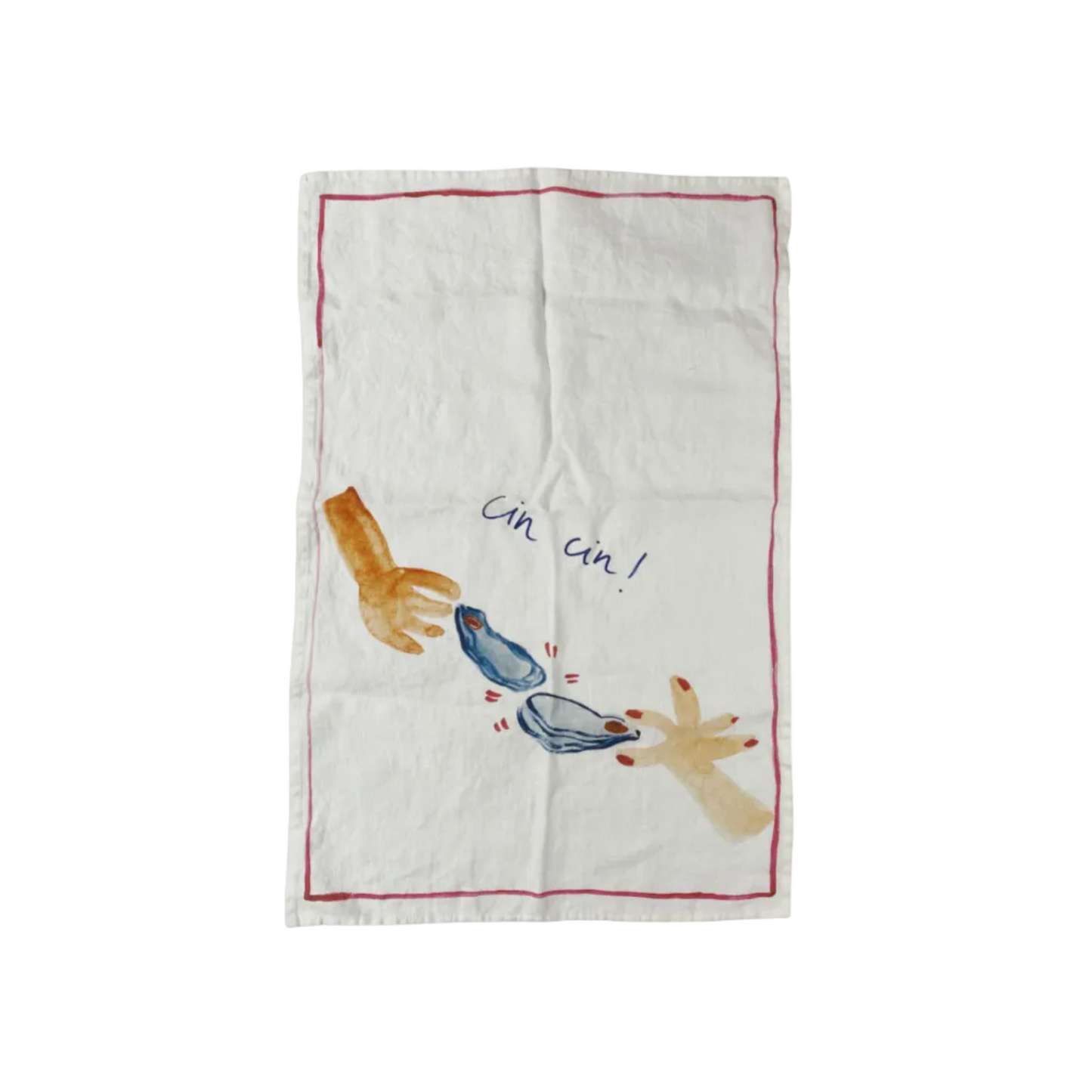Cin Cin! Oyster Cheers - Linen Teatowel