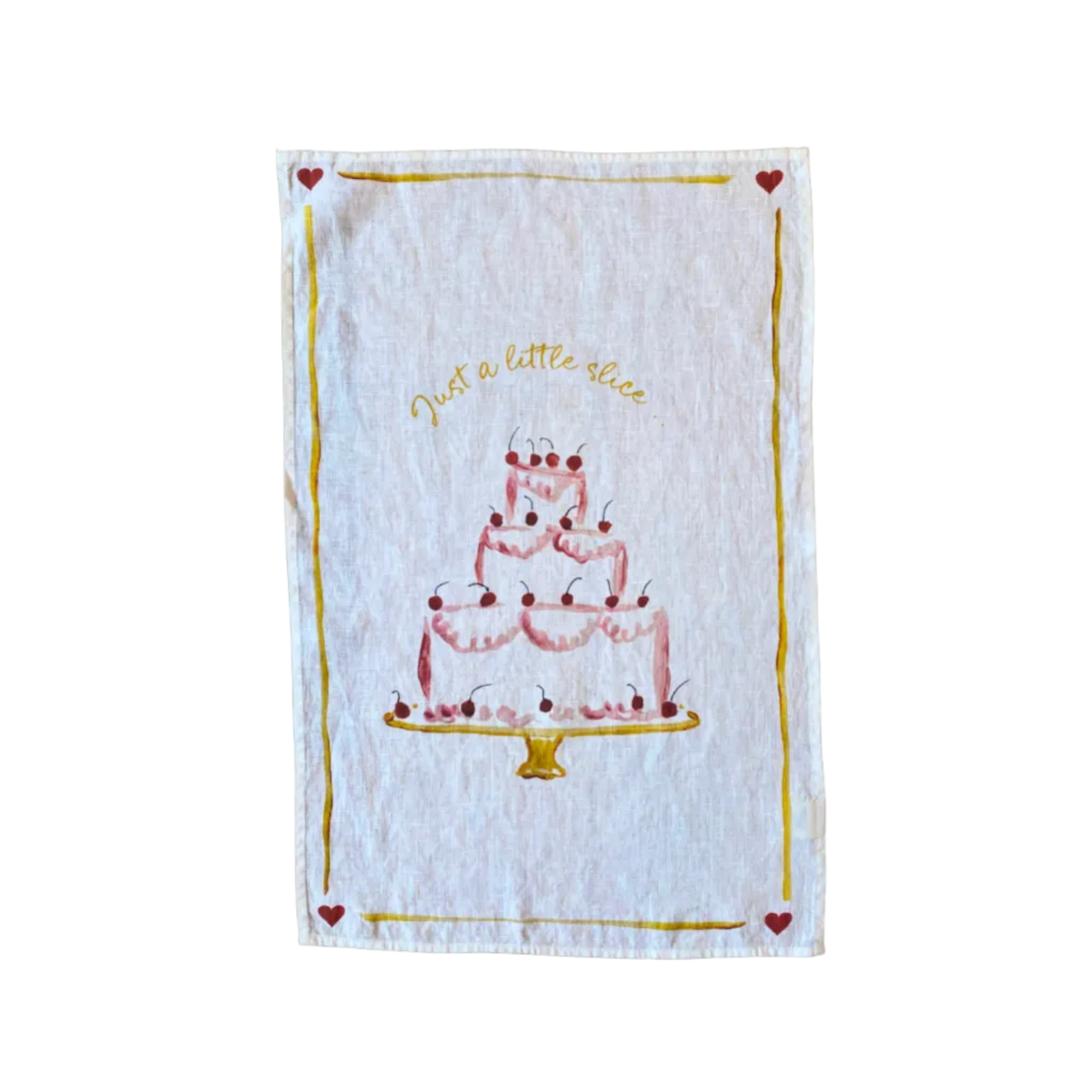 Just A Little Slice - Linen Teatowel