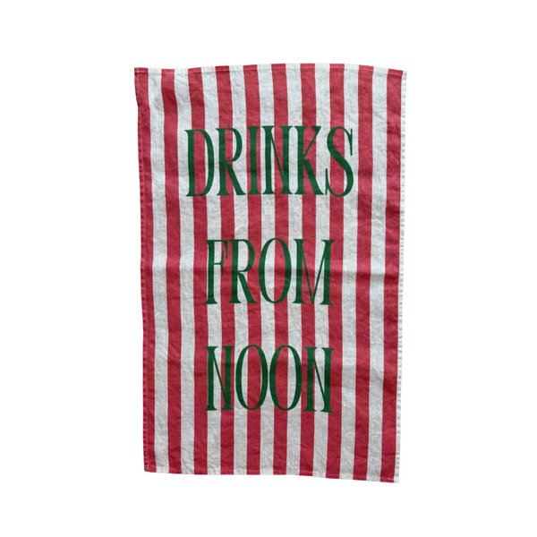 Drinks From Noon - Tennis Linen Teatowel