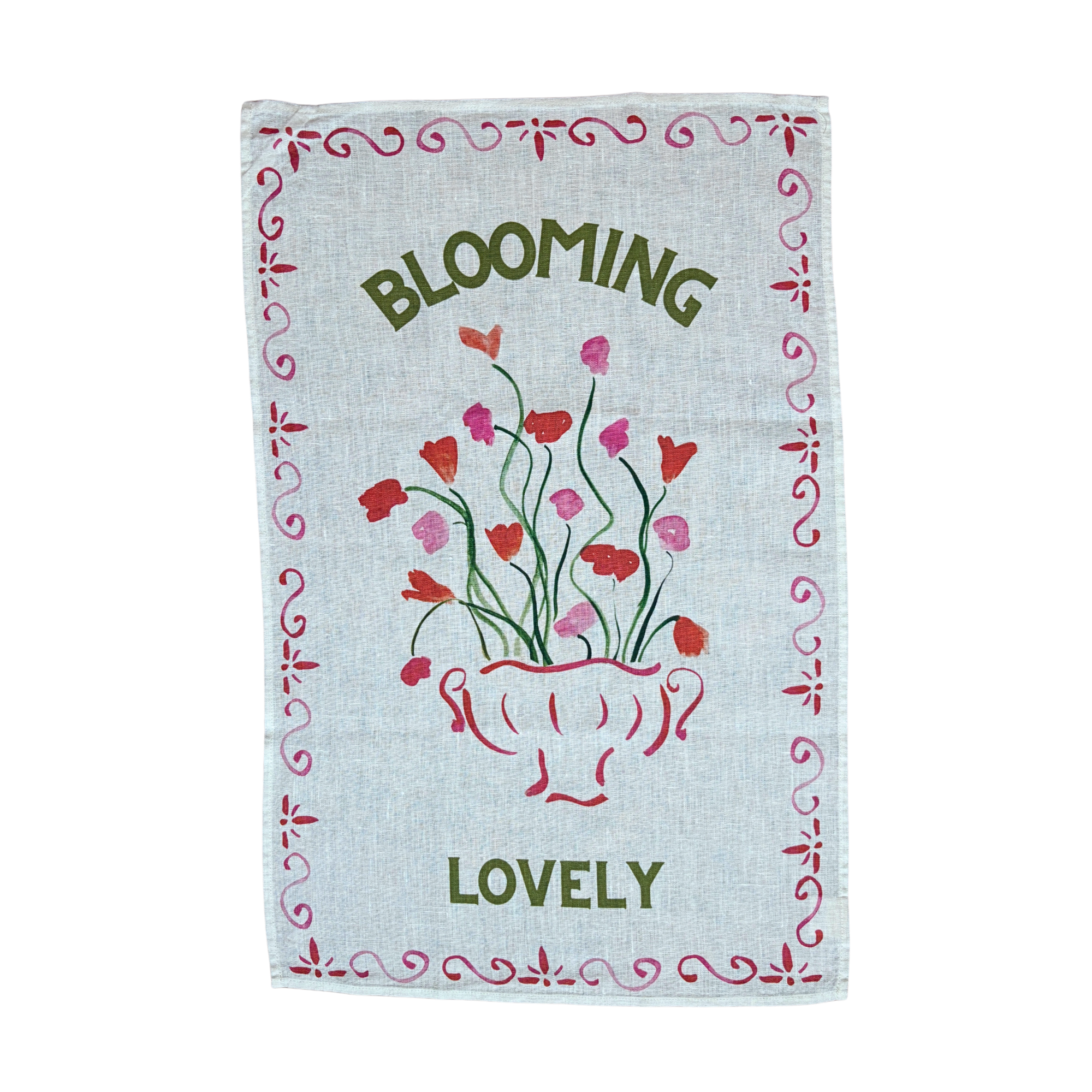 Blooming Lovely - Flowers Linen Teatowel