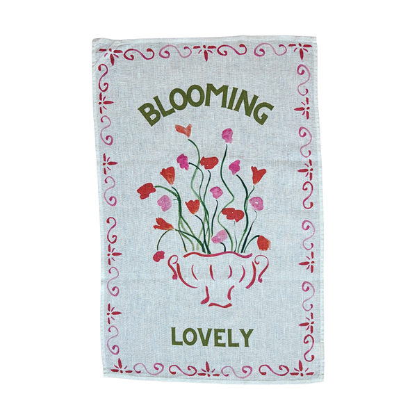 Blooming Lovely - Flowers Linen Teatowel