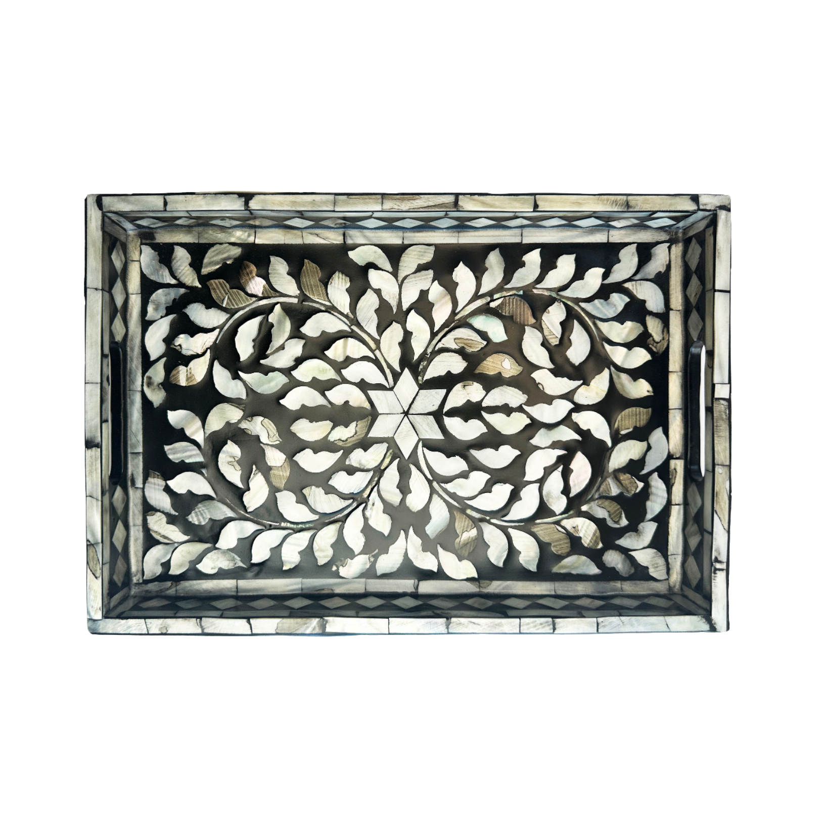 Mother Of Pearl Inlay Tray (Black)