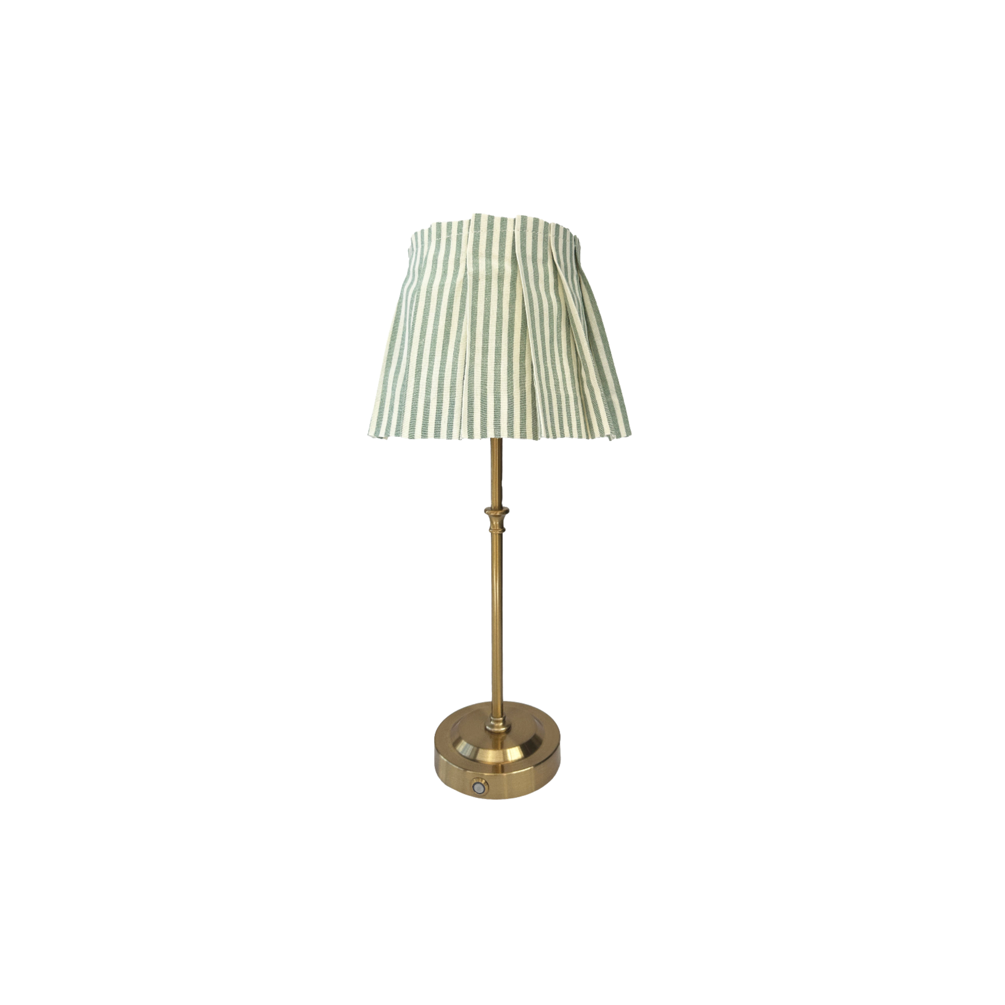 Pleated Lamp Shade For Cordless Lamp - Green & White