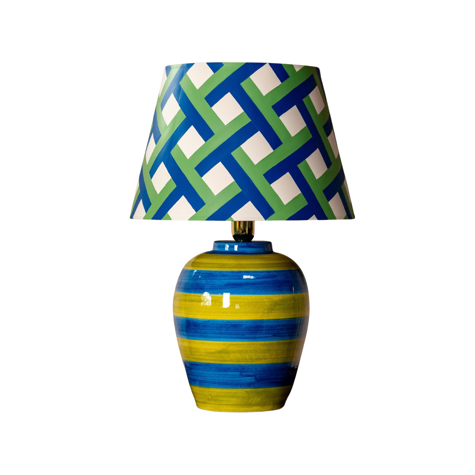 Stripe Lamp, Green & Blue