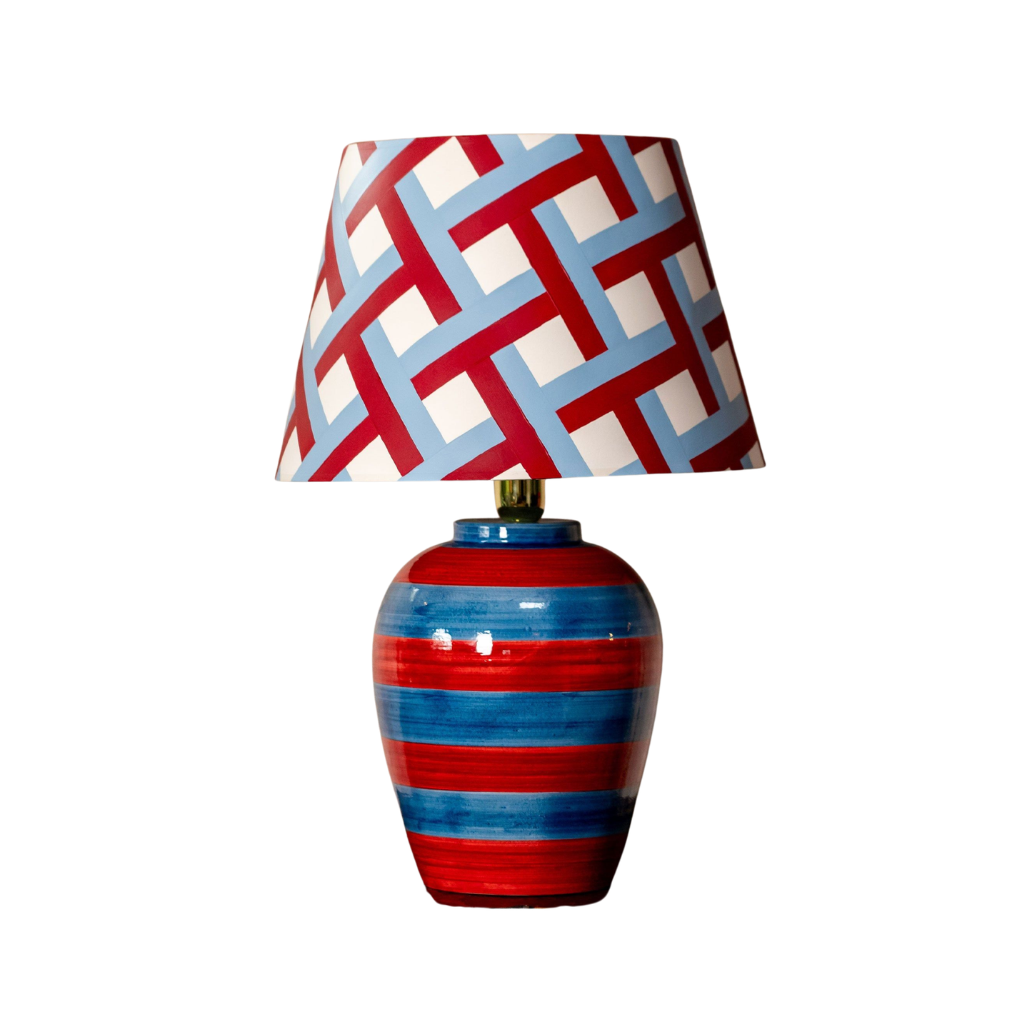 Stripe Lamp, Red & Blue