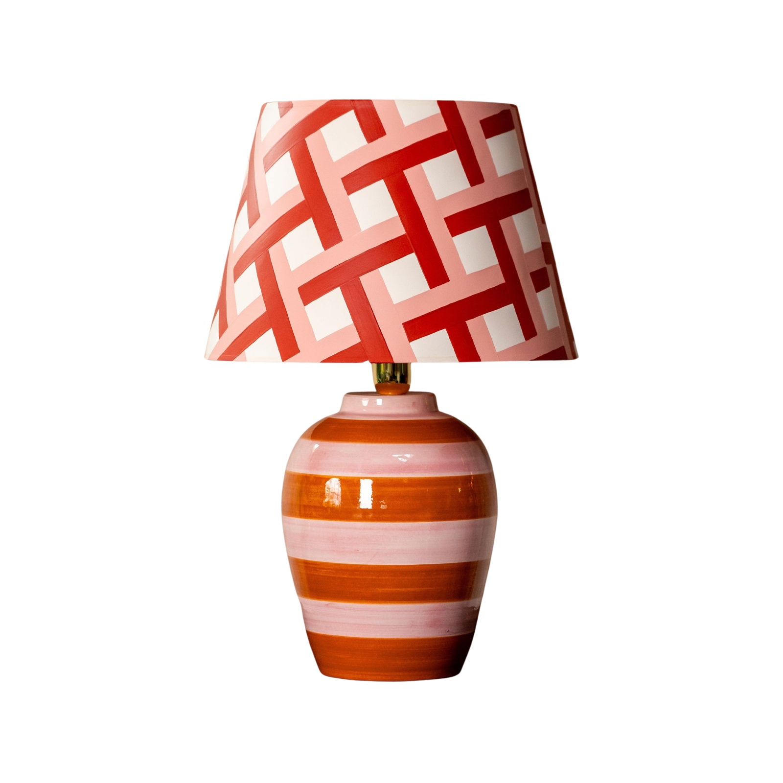 Stripe Lamp, Pink & Orange