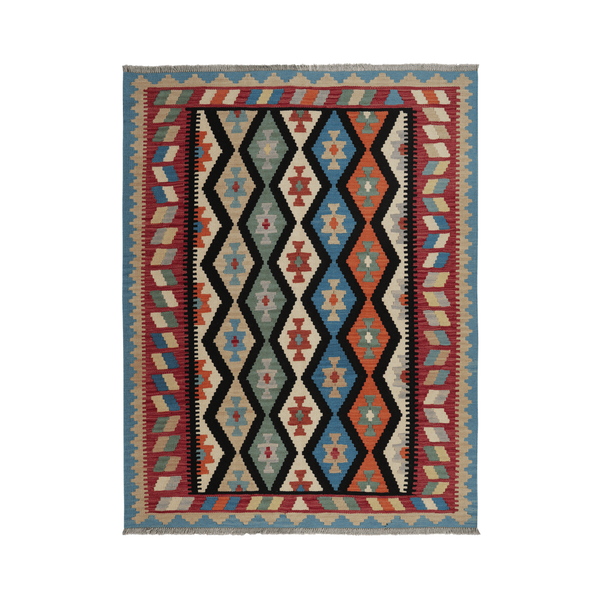 Gashgai Kilim · Hand-woven – Black, 200x157 cm