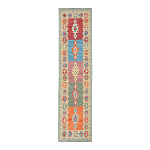 Gashgai Kilim · Hand-woven – Multicolored, 240x61 cm
