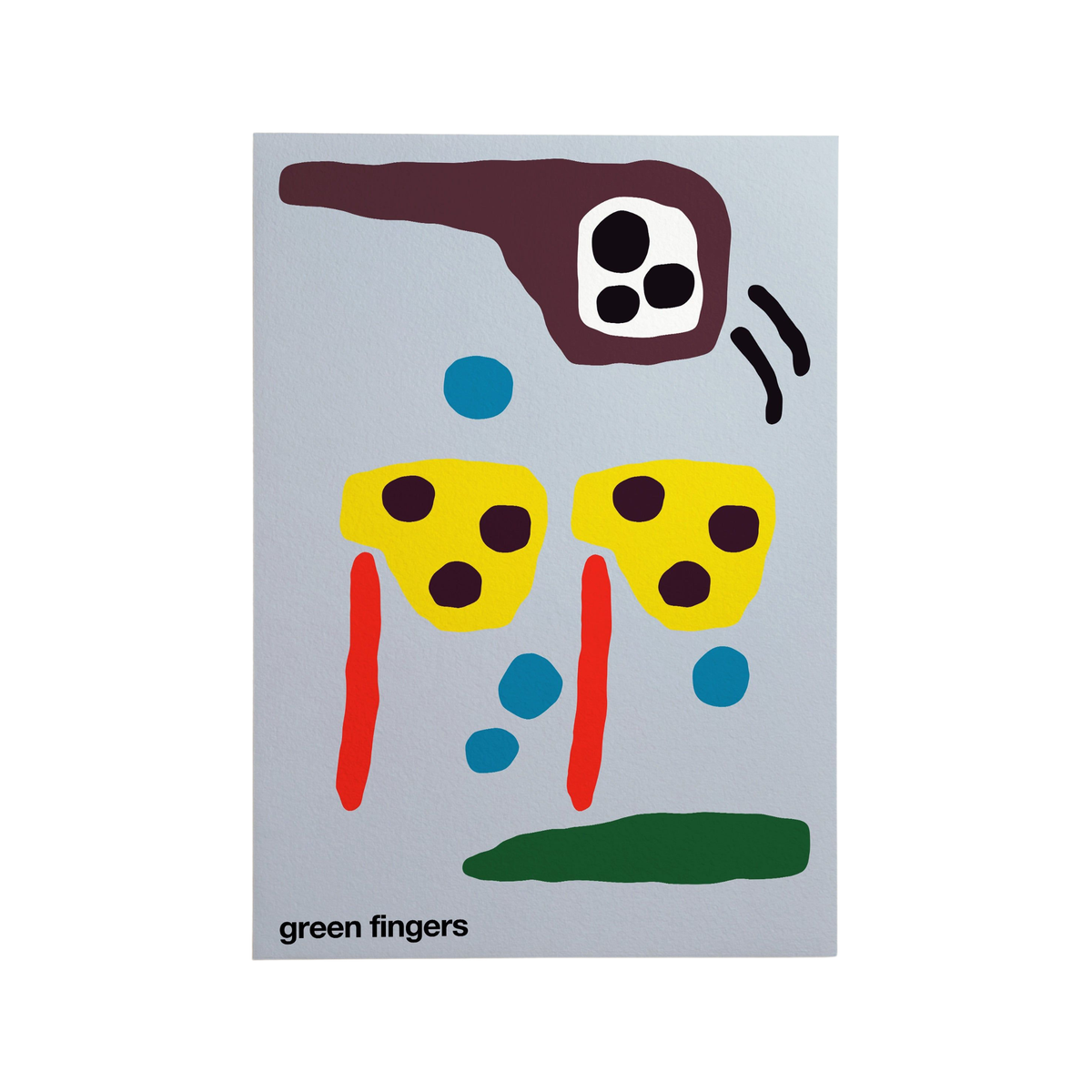 Green Fingers Print - Blue-Grey