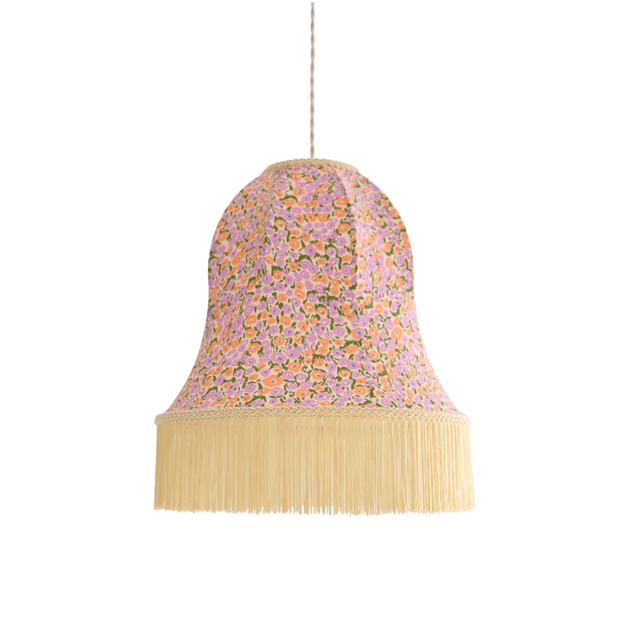 Armande "Bell" Shape Pendant Light with Fringe Print