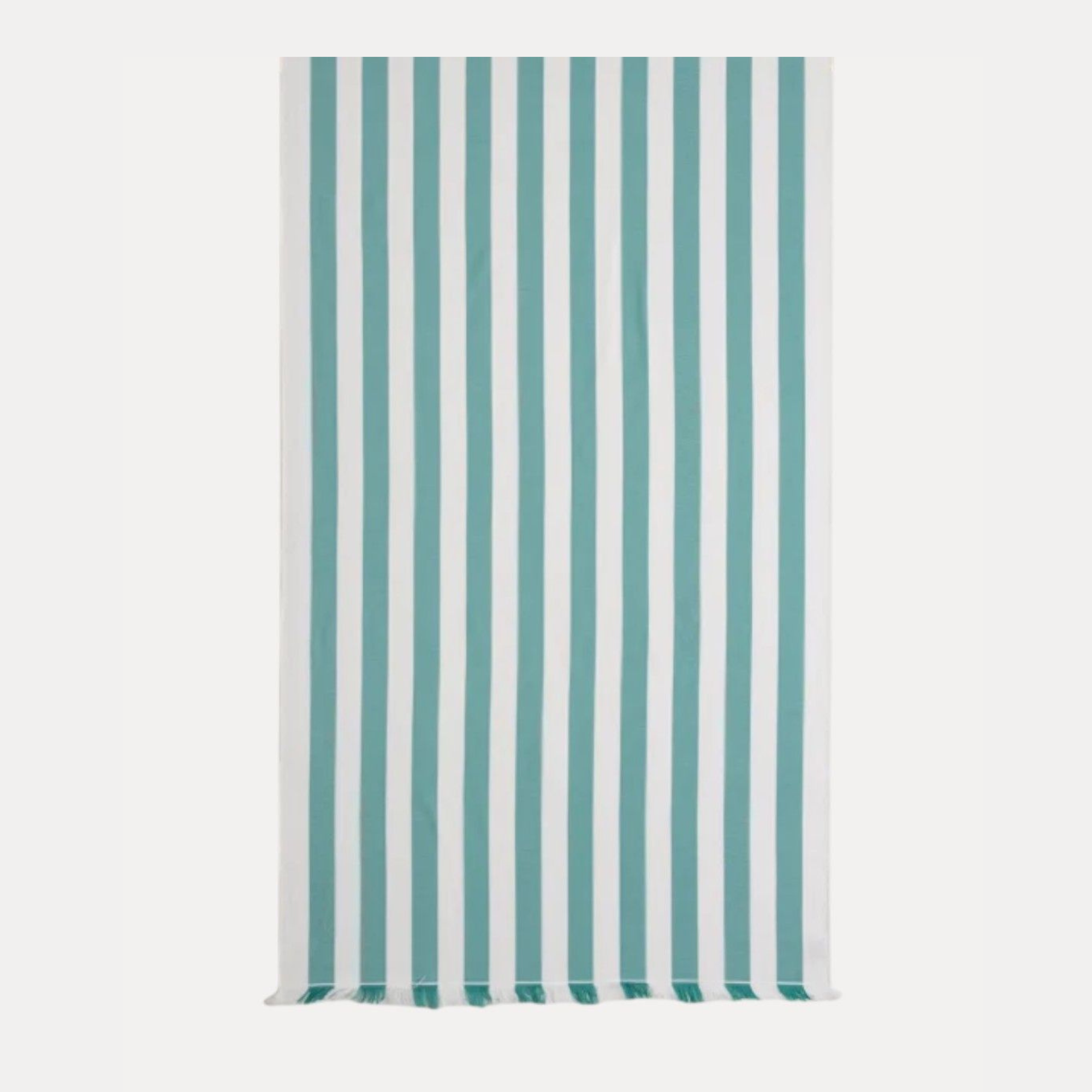 Green Striped Beach Towel