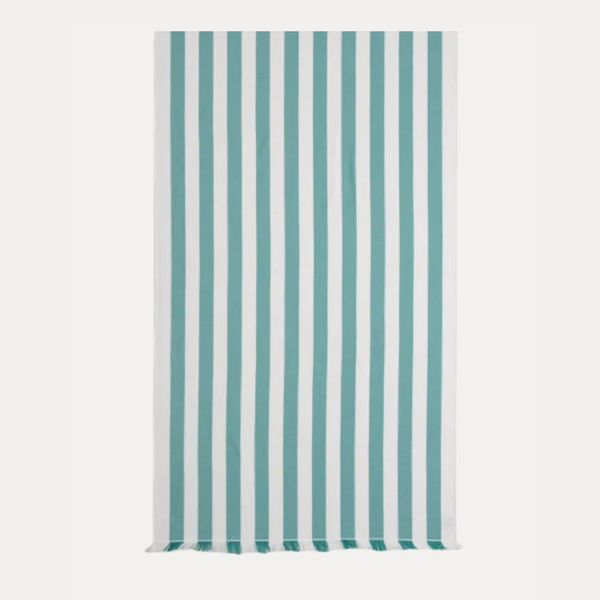 Green Striped Beach Towel