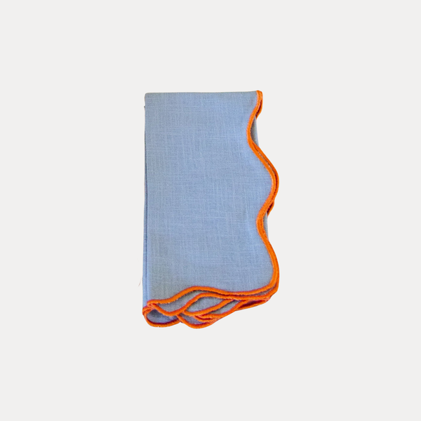 Sintra Napkin, Blue with Orange