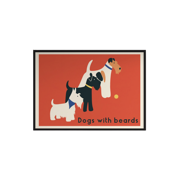 'Dogs with Beards' Retro Dogs Print