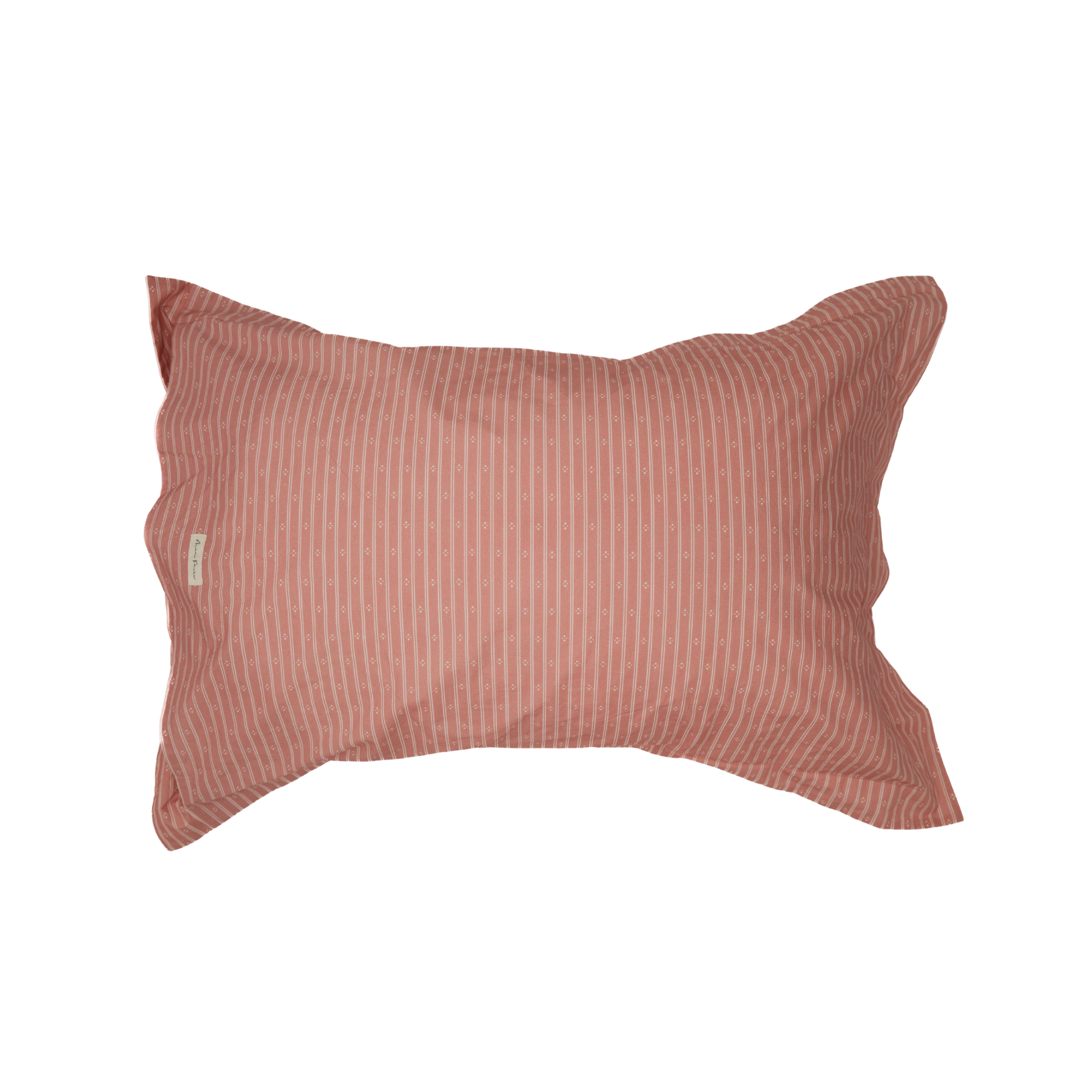 Minni Ticking King Pillowcase - Soft Red