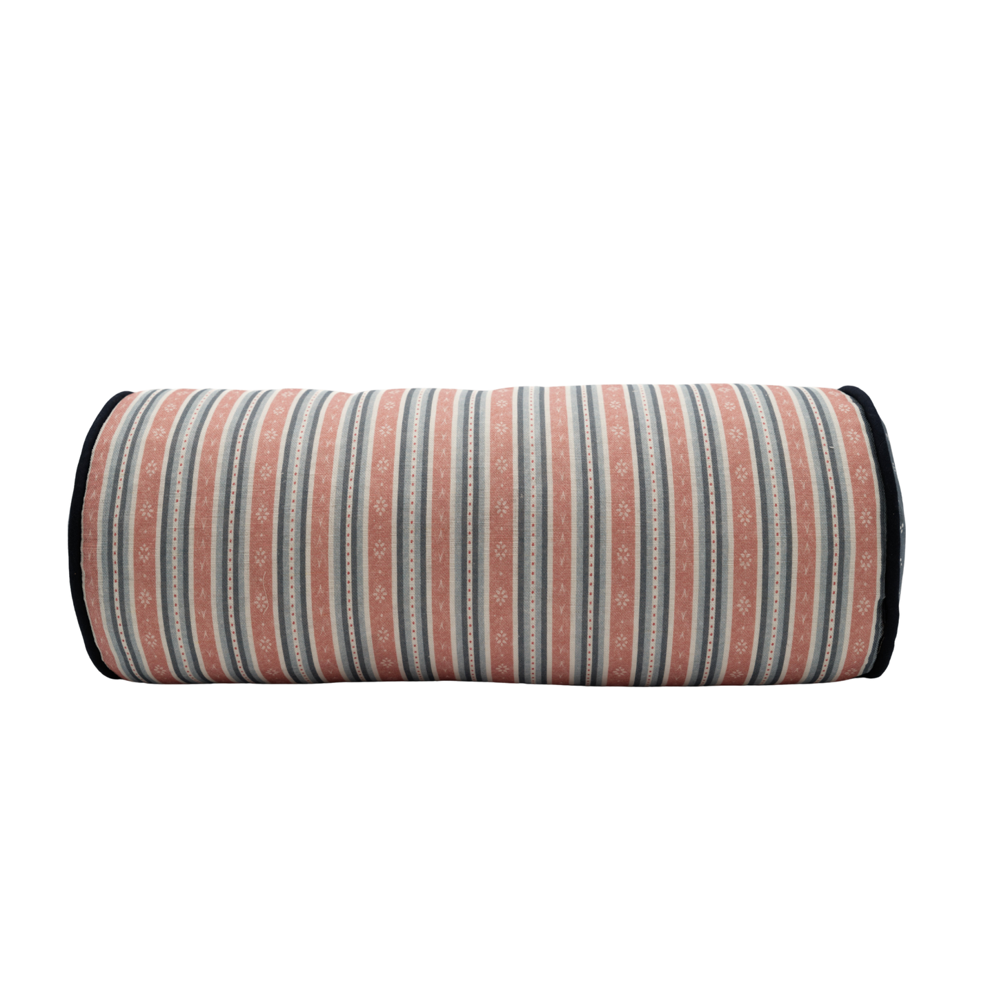 Landhaus Bolster Cushion - Soft Red and Loden Blue