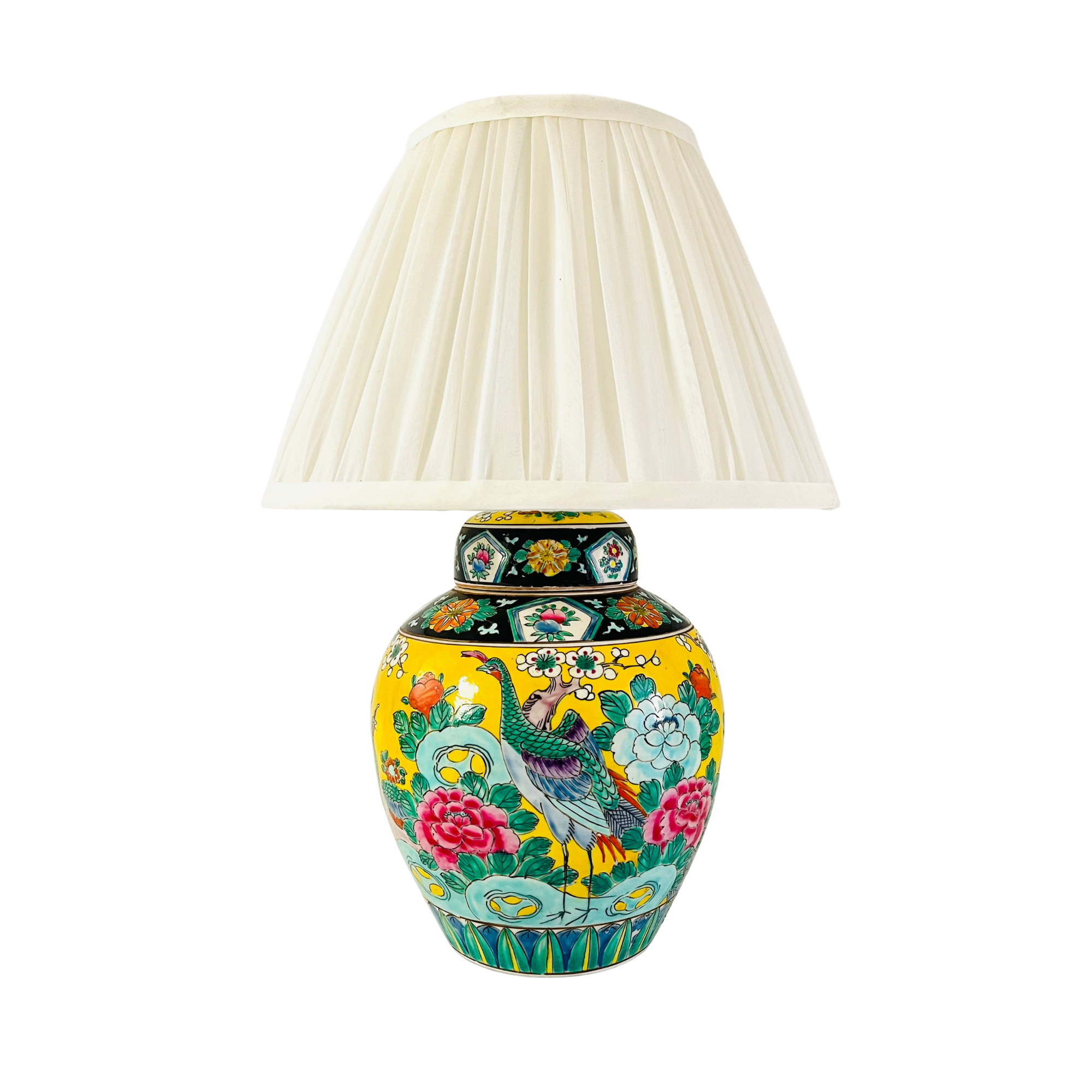 Antique Japanese Peacock Lamp