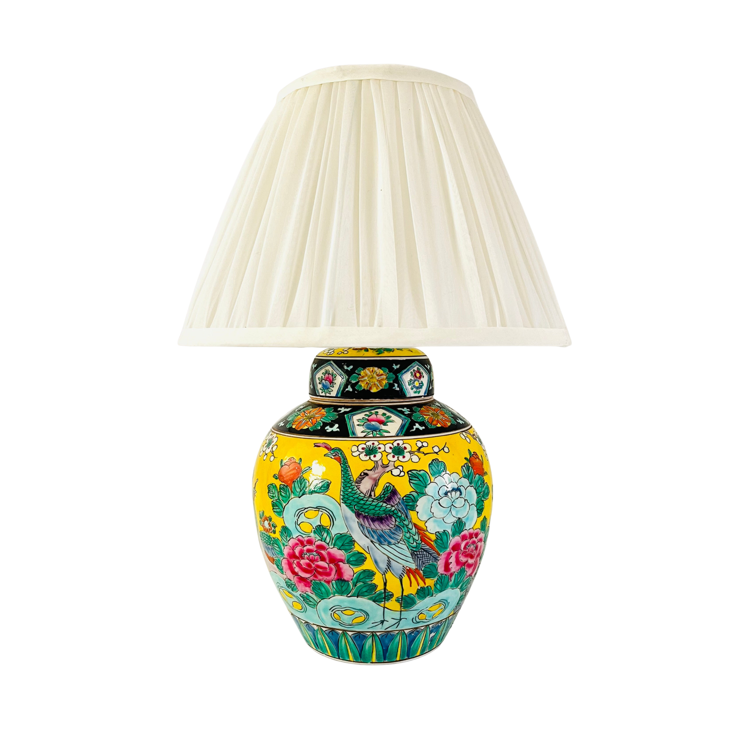 Antique Japanese Peacock Lamp
