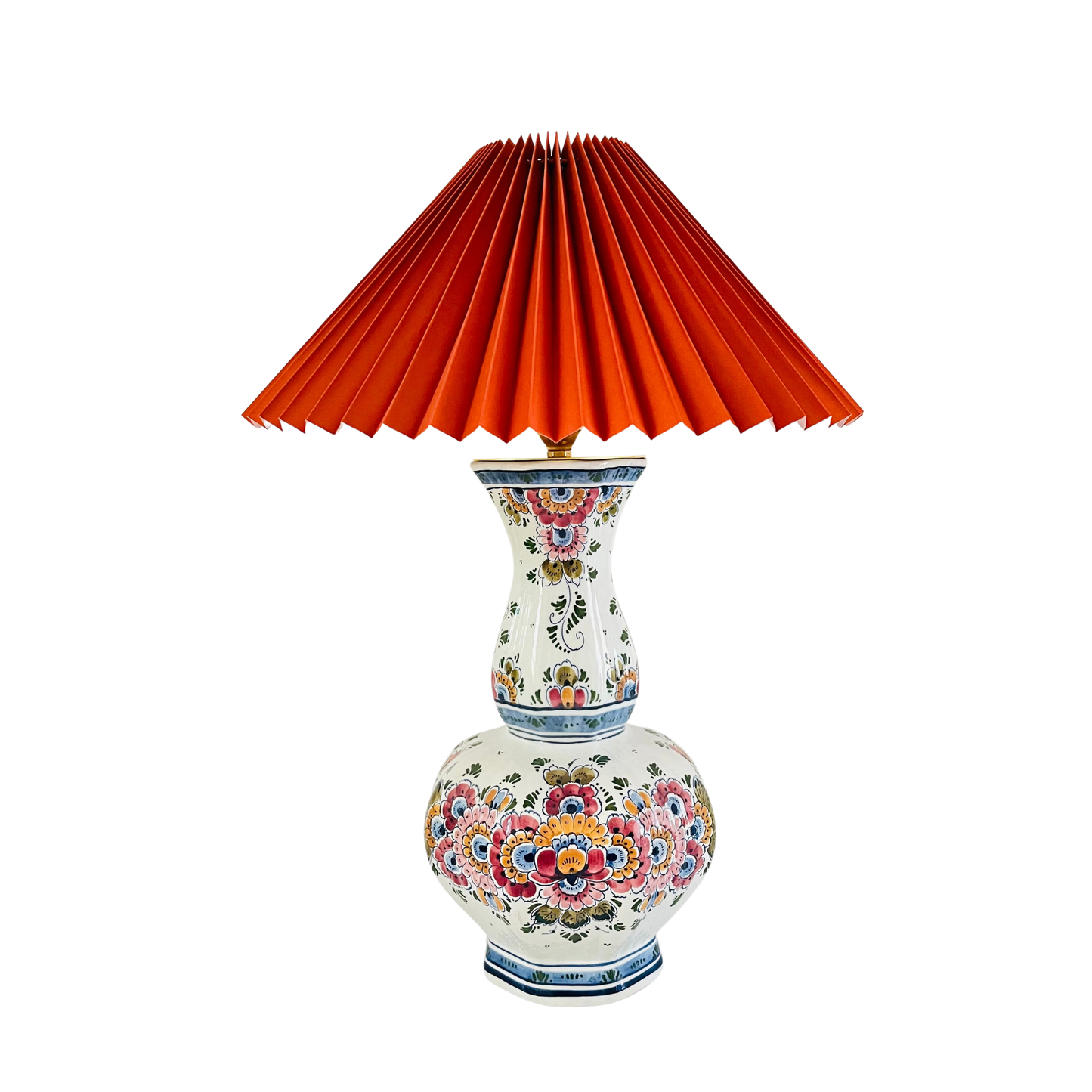 Antique Delft Polychrome Lamp