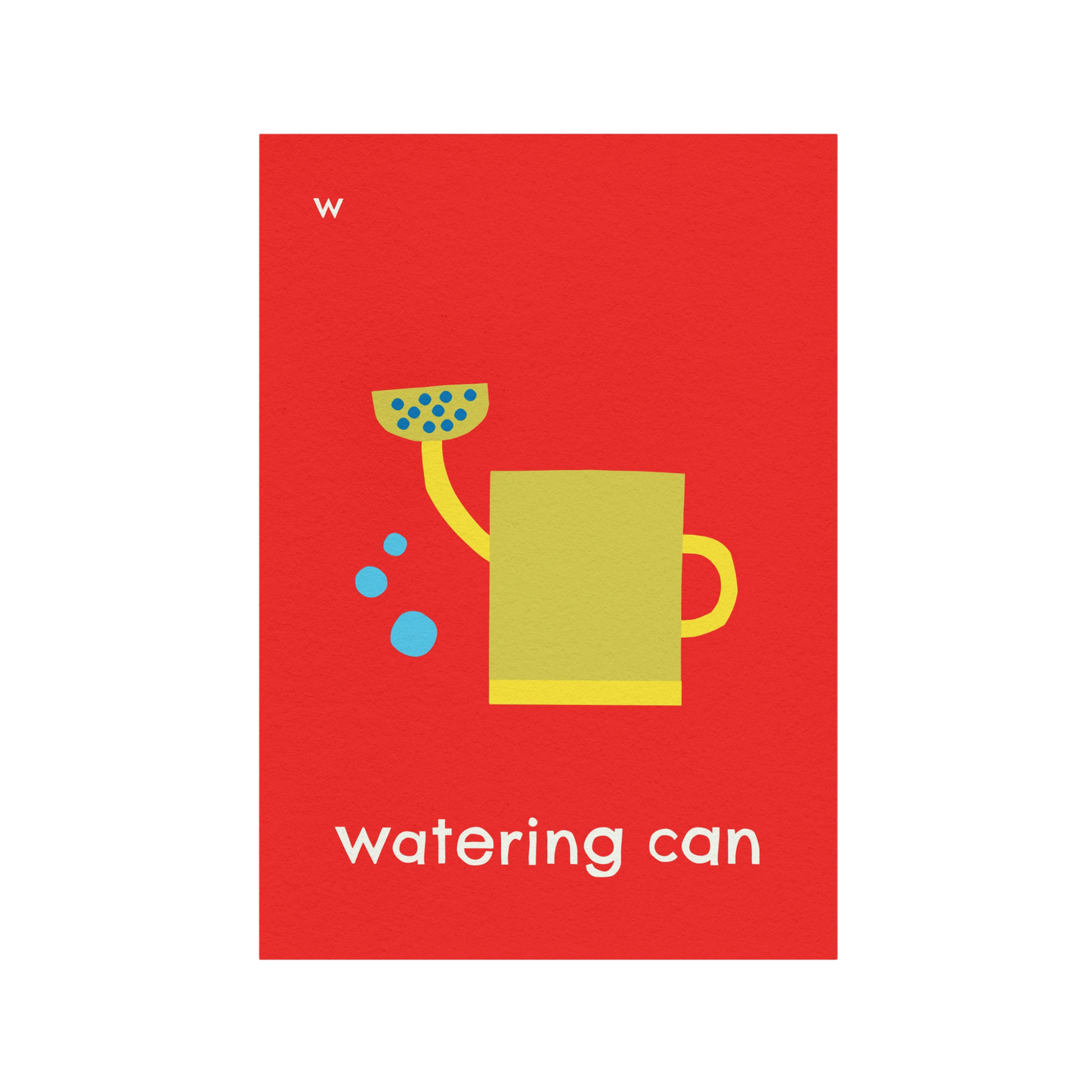 W for Watering Can Art Print
