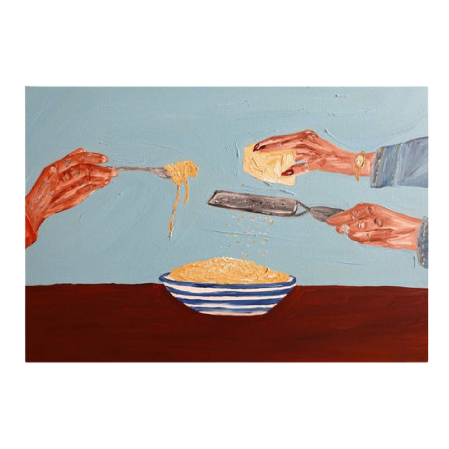 Sharing pasta Fine Art Print